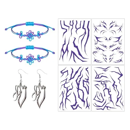 K-pop pulsera pendientes y tatuaje temporal, pulsera de tejido, pulseras de la amistad, accesorios de disfraz de anime, artículo para fans, regalo para fans de K-pop, Accesorios para disfraces