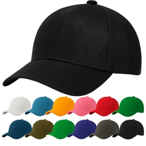 4sold Gorra Hombre 100% Algodón – Ajustable, Ligera, Transpirable Verano, Deporte y Uso Diario – Estilo Clásico sin Logo, Cómoda y Adecuada para Exterior