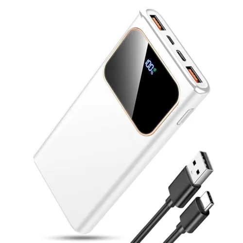 Bateria Externa Carga Rapida 10000mAh, 22.5W Power Bank Ultra Delgado