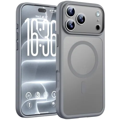 TOCOL Funda para iPhone 18 Pro, Compatible con MagSafe, Titanio Grises