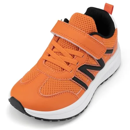 Geococcyx Zapatillas Deportivas Niños Sneakers Puntera Ancha,Naranja 31