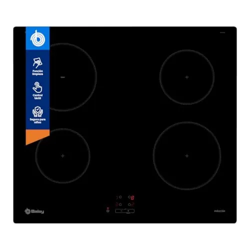 Balay - Placa de Inducción, 60 cm, 4 zonas de inducción con función Sprint, Control táctil y Programable, Negra, 3EB861EN