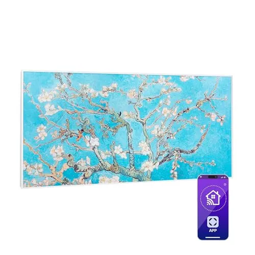 Klarstein Radiador Infrarrojos Pared Potencia, 700W, Placa Calor Bajo Consumo App/loT, Panel Radiante Bajo Consumo, Infrarrojos Calefaccion, Calefactores Infrarojos Panel Radiante Pared