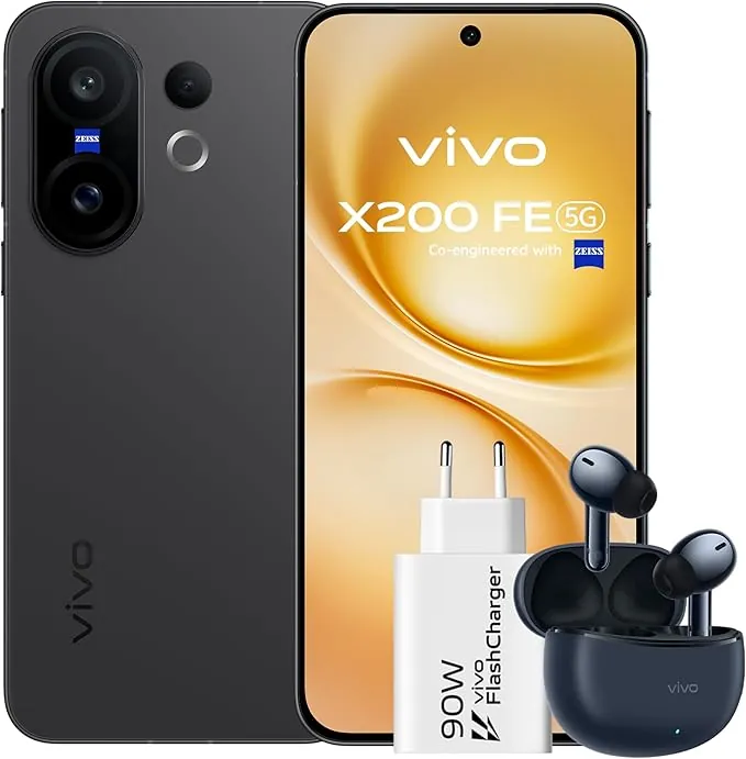 vivo X200 FE Smartphone 5G, Móvil 12 GB + 512 GB, Pantalla LTPO de 6,31” con calibración de Color ZEISS Master, cámara superteleobjetivo ZEISS de 50 MP con IA, Mediatek Dimensity 9300+, 6500 mAh