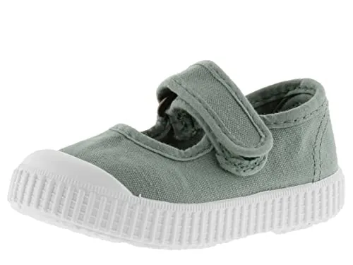 victoria Merceditas Unisex 1915 Lona Tintada DREC & Tira Adherente & Refuerzo Puntera 136605 para Niños Jade 22