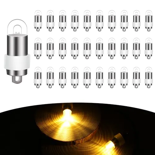 A.bigwhale 30 Piezas LED Globo Luces, Impermeable Mini LED Globos Luces Blanco Cálido para Papel Linterna Globo Luz Cumpleaños Boda Navidad