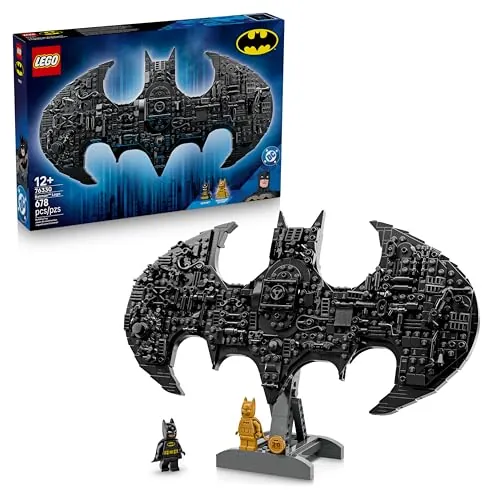 LEGO DC Logotipo de Batman - Juguete de Superhéroes con 2 Minifiguras Coleccionables - Maqueta 3D y Decoración de Pared - Regalo para Niños y Adolescentes de 12+ Años Fans de Las Películas 76330