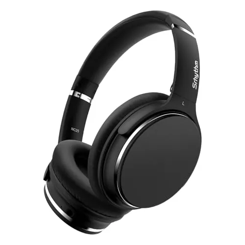 Srhythm NC25 Auriculares Estéreo con Cancelación Activa de Ruido (ANC), Bluetooth 5.3, Circumaurales, con Alta Fidelidad, Micrófono, 50H, Asistente de Voz, Modo Juego de Baja Latencia