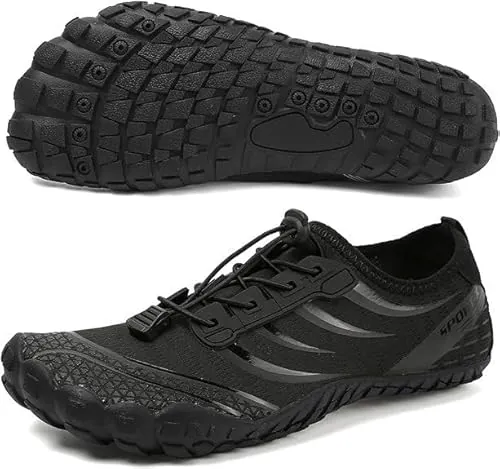 Unisex Zapatos Descalzos Hombre Mujer Zapatos de Agua Hombres Mujeres Barefoot Zapatillas Outdoor Secado Rápido Surf Calzado para Yoga Playa Transpirable Ligero y Antideslizante(Negro 42EU)
