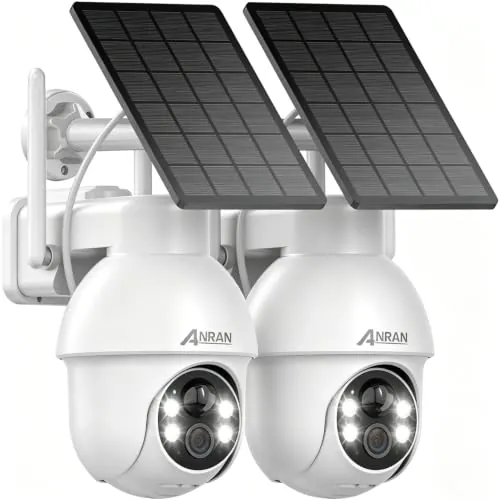 ANRAN Cámara de Vigilancia WiFi Solar Exterior 2K, 2Pcs