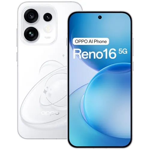 OPPO Reno16 5G Teléfono 8+256GB 6000mAh 120Hz 50MP, Pop White