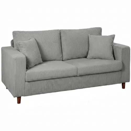 HOMCOM Sofá de 2 Plazas Tapizado en Pana 240 kg 170x80x82 cm Gris Claro