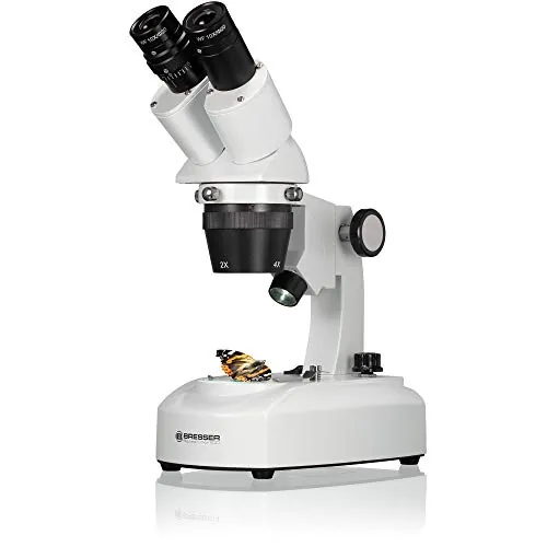 Bresser 5803100 Researcher ICD LED 20x-80x Microscopio, blanco