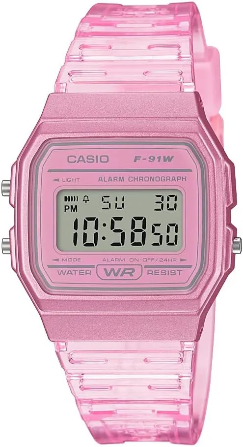 Casio Classic F91W Series Reloj de Cuarzo | Resistente al Agua | Cronómetro de 1/100 Segundos | Alarma Diaria | Señal de Hora por Hora | Calendario automático | Fondo de Caja SS | Formato de 12/24