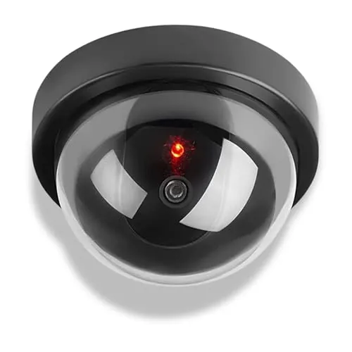 PARENCE – Cámara de cúpula ficticia con LED Intermitente – Efecto Realista – Instalación Sencilla – Ø 12 cm
