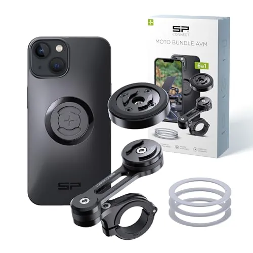 SP CONNECT Soporte para móvil de Moto con módulo antivibración | SPC+ | para iPhone 14/13 para Moto | ciclomotor | Accesorio para Todos los teléfonos Inteligentes como iPhone Samsung