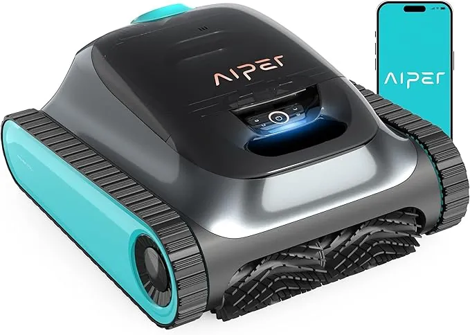 AIPER Scuba S1 2026 Upgrade Robot Piscina Limpiafondos y Paredes, Aspirador Piscinas Fondos con Batería Mejorada 240 min, Navegación Smart de Alta Precisión, Filtración Ultrafina + App y OTA, Azul