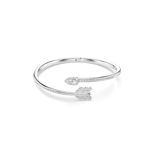 Swarovski Brazalete Idyllia, Tallas mixtas, Flecha, Blanco, Baño de rodio