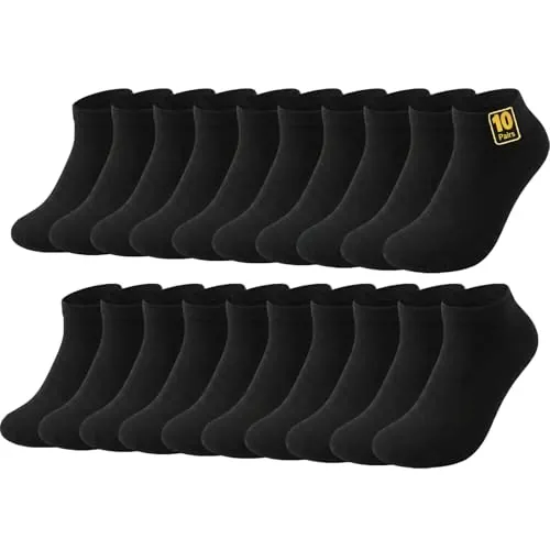 Wamicu 10 Pares Calcetines Tobilleros Hombre Mujer Cortos Algodón Peinado