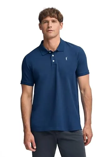 Polo Club - Poloshirt para Hombre | Polo Manga Corta Algodón Piqué | Logo Bordado Rigby Go | Ideal para Verano | Regular Fit | Combinable con Chinos o Vaqueros, Azul Índigo, M, Algodón