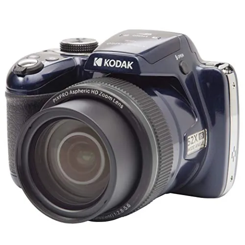 KODAK Pixpro AZ528 - Cámara Digital Bridge de 16 MP, Zoom óptico de 52x, Estabilizador óptico, Pantalla LCD de 3 Pulgadas, Vídeo Full HD 1080p, Batería Li-Ion - Azul Medianoche