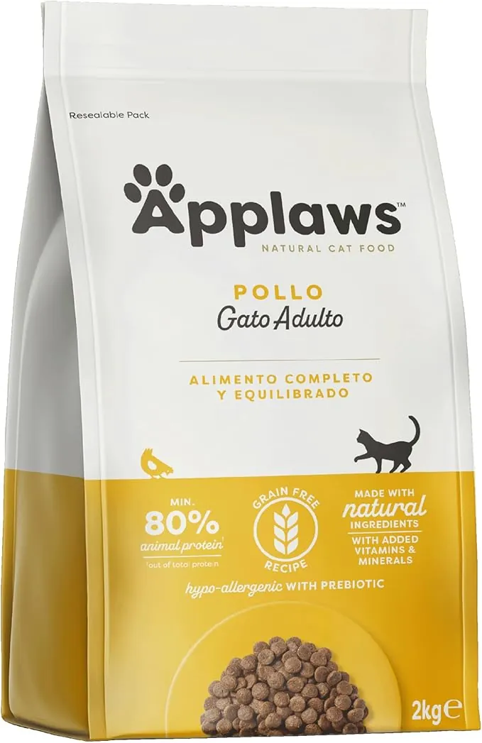Applaws Alimento Seco Natural sin Granos para Gatos Adultos, Sabor a Pollo - Bolsa Resellable de 2 kg (Verpackung kann variieren)