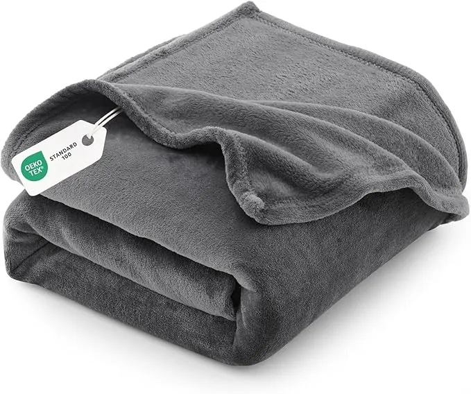 CozyLux Manta Extra Grande para Sofá, Manta Franela para Cama 180, Manta de Microfibra, Suave y Cálida, Ligera y Transpirable, Ideal para Invierno, 230x270 cm, Gris