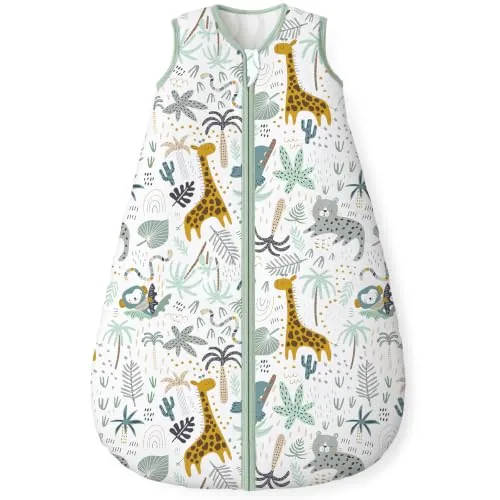 Yoofoss Saco de Dormir para Bébé 1.5 TOG Algodón Todo el año Primavera Otoño Dormir para Unisex Niñas Niños 0-6 Meses Saco de Dormir 67 cm