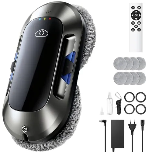 Dufuso Robot limpiacristales con Función de Pulverización, Succión Turbo de 6500 Pa, 3 Modos de Limpieza y navegación Inteligente para una Limpieza eficaz de Ventanas, Modelo: W23D