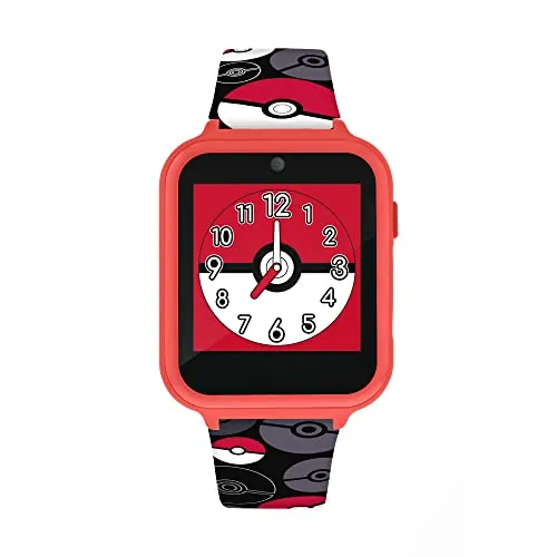 Pokémon Reloj Inteligente POK4230, Negro, Rojo y Blanco