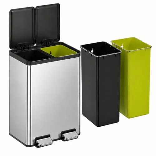 EKO Essential Cubo de Basura Reciclaje Cocina 20 L + 20 L con Pedal