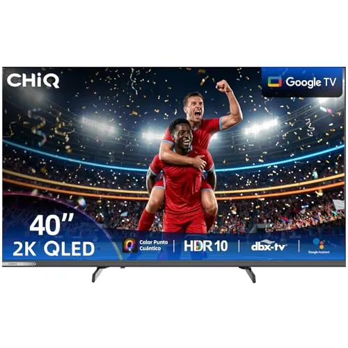 CHiQ L40QST 40 Pulgadas (101cm) televisor QLED Pro Smart Google televisor - Diseño Sin Marco con Metal, 90%,HDR10, Dolby Audio, FHD, Control por Voz