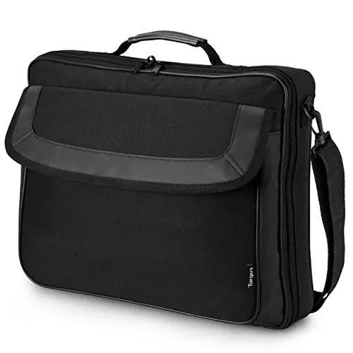 Targus Maletín Clamshell Classic 15-15,6", maletín de negocios con compartimento acolchado, maletín para portátil con bolsillo delantero y trasero – Negro, TAR300