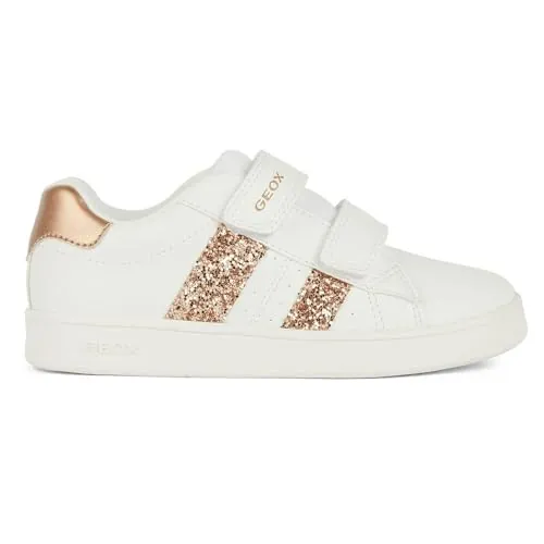 Geox J Eclyper Girl A, Zapatillas, Blanco Rosa Dorado, 35 EU