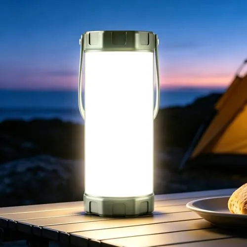 Glocusent Lámpara de Camping, 106 LED, 80H, Recargable USB-C, Portátil