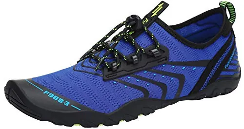 SAGUARO Escarpines Hombre Mujer Zapatos de Agua Ligeros Calzado Playa Transpirables Zapatillas Deportes Acuáticos para Surf Natación Piscina Vela Mares Rocas Río, Azul Almirante, 43 EU