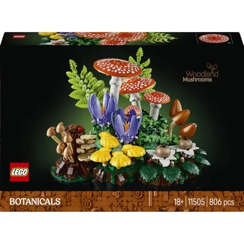 LEGO Botanicals Setas del Bosque 11505 | Set para adultos, setas y flores artificiales, decoración de salón y dormitorio, regalo de cumpleaños, 806 piezas