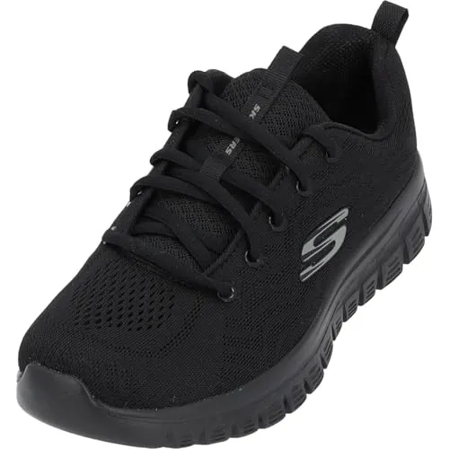 Skechers Graceful Get Connected Regular, Zapatillas Mujer, Black Mesh Trim, 37 EU