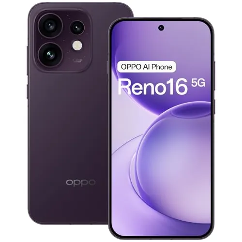 OPPO Reno16 5G Teléfono 8+256GB 6000mAh 120Hz 50MP, Purple Black