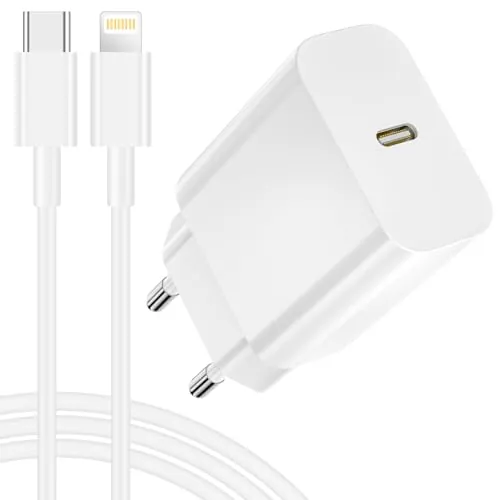 Cargador Phone Carga Rapida, 25W USB C Enchufe con 2M Cable Phone Carga Rapida Tipo C Cargador Rapido USB C Enchufe para Phone 14/14 Plus/14 Pro/14 Pro Max/13/12/11/XS/XS MAX/XR, Pad