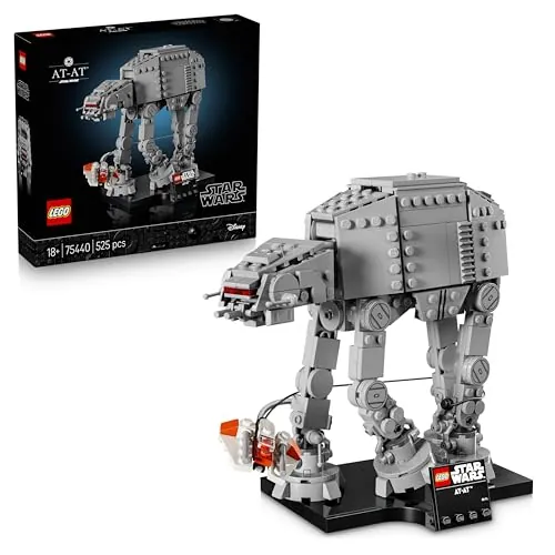 LEGO Star Wars 75440 AT-AT - Maqueta para Adultos con Speeder de Nieve Base de Exposición y Placa Identificativa - Decoración de la Estantería - Coleccionable para Fans de El Imperio Contraataca