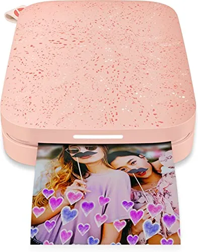 HP Sprocket 200 - Impresora fotográfica portátil (tecnología de impresión Zink, Bluetooth, fotos 5 x 7.6 cm), blush