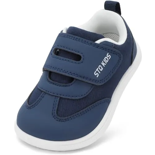 STQ KIDS Barefoot Deportivas Niño Zapatillas Calzado Respetuoso Bebe Descalzo con Caída Cero Primeros Pasos para Correr Caminar Jugar Azul Marino 23 EU
