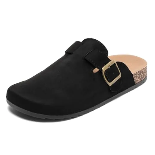 Zuecos y Mules para Hombre Mujer, Hebilla Ajustables al Pie, Zapatillas de Jardín Sandalias con Plantilla de Corcho 35-45