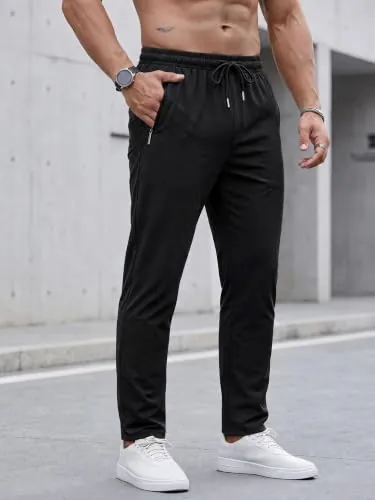 Pantalones deportivos ligeros para hombre, de secado rápido y cómodos, color negro, Negro -, X-Large