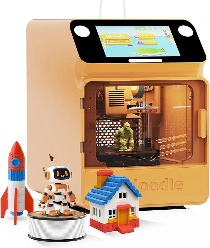 Mini impresora 3D para niños, segura para niños, impresora 3D de juguete, material educativo STEM, control por Wi-Fi y aplicación, actualización semanal de la biblioteca de juguetes, pantalla táctil