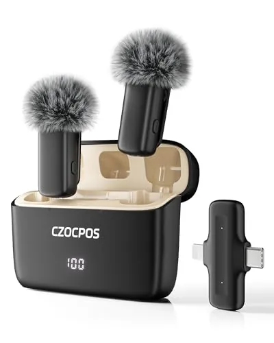 Micrófono Solapa inalámbrico para iPhone, iPad, Teléfono Androd, PC, 2 Mic