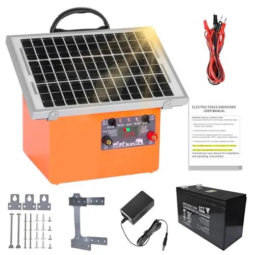 32KM Solar Pastor Electrico, Cerca Eléctrica Controlador 9,5 kV / 0,5 J