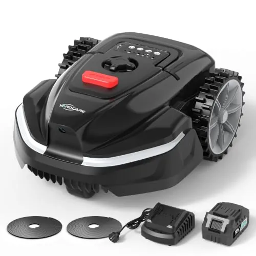 YARDCARE V3 Robot Cortacésped sin Cable Perimetral, Navegación Visual con IA, Detección de más de 150 Obstáculos, Control por App, Motor sin Escobillas, 50 dB, Altura de Corte Ajustable