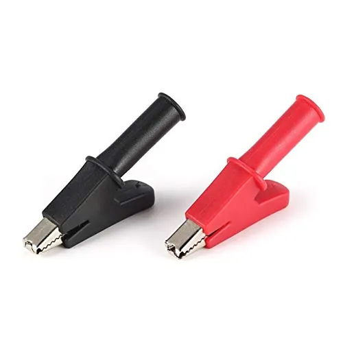 Ballylelly 2 Piezas de Pinzas de cocodrilo de protección Completa Pinza eléctrica de cocodrilo para Cables de Prueba de multímetro Sonda de Cable de Prueba de Pluma